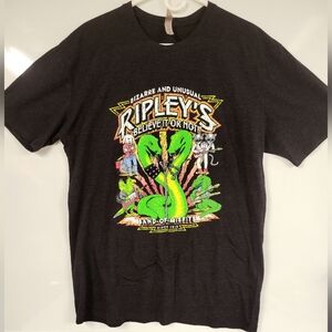 Ripley’s Believe It or Not Band of Misfits Graphic T-Shirt Black XL Retro Neon